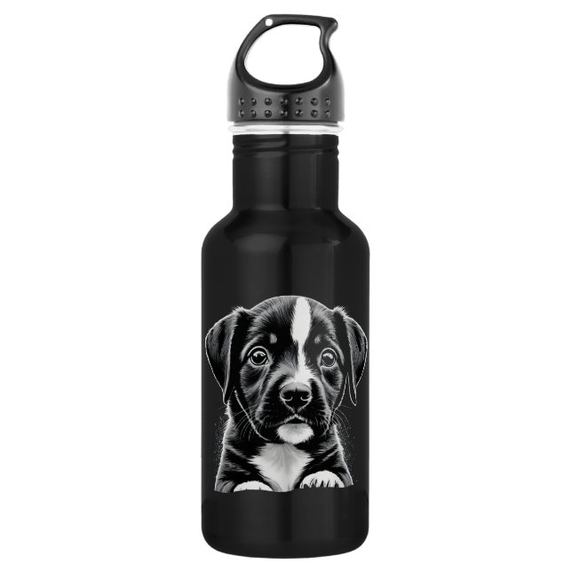 Botella de agua para amantes de perros con cachorr (Anverso)