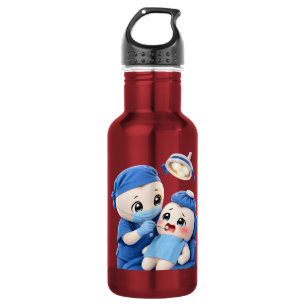 Botella de agua para bebé paciente dentista lindo