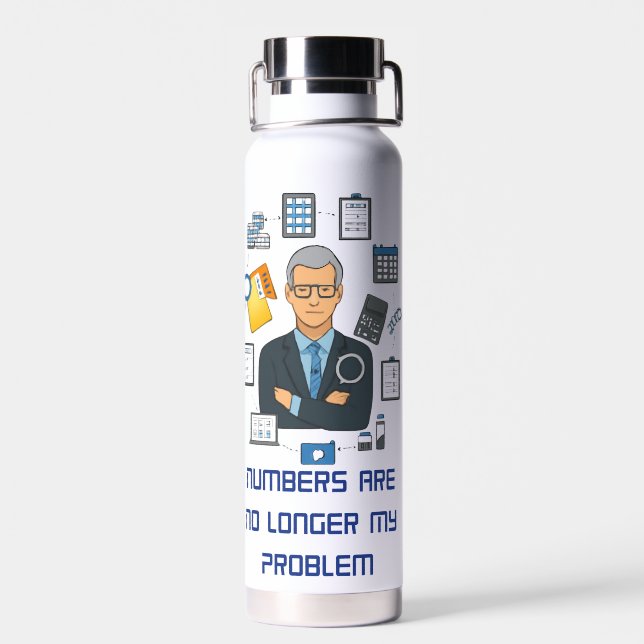 Botella de agua para contable jubilado regalo dive (Atrás)