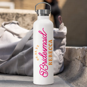 Botella de agua para dama de honor minimalista de