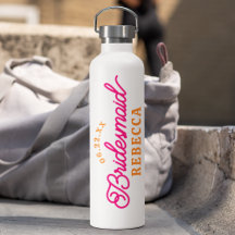 Botella de agua para dama de honor minimalista de