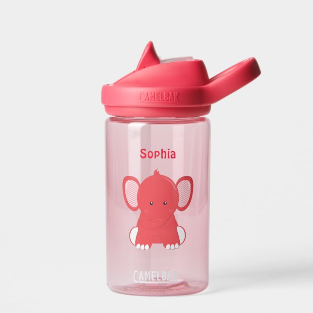 Botella de agua para elefantes rojos personalizada (Izquierdo)