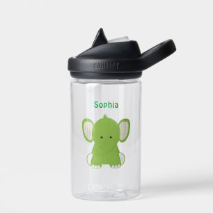 Botella de agua para elefantes verdes personalizad