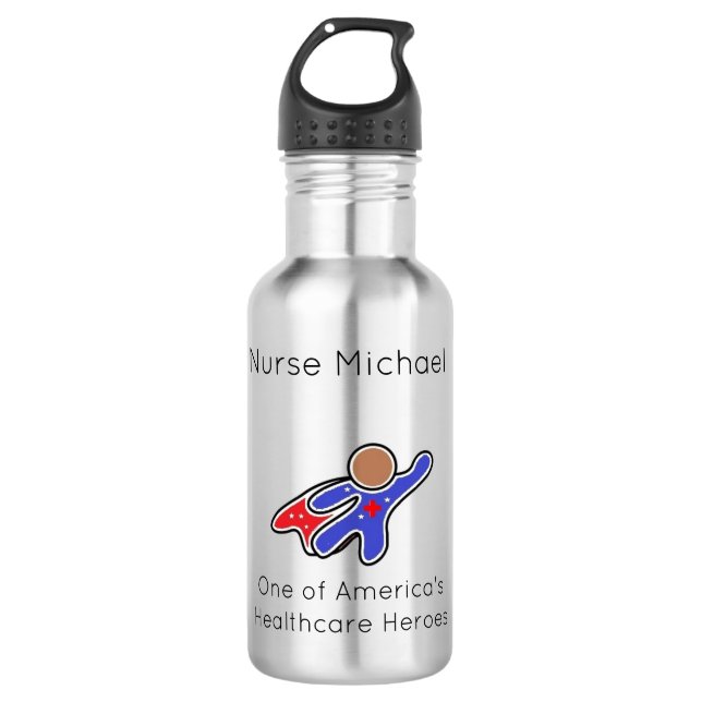 Botella de agua para enfermera héroe de la salud (Anverso)