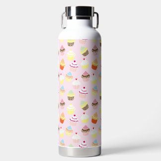 Botella de agua para fiesta de cupcakes