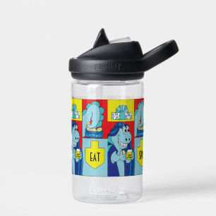 Botella de agua para fiesta de dinosaurios de Janu