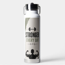 Botella de Agua para Fitness Más Fuerte Cada Día