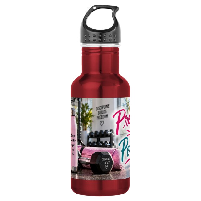 Botella de agua para fitness Progreso No Perfecció (Anverso)
