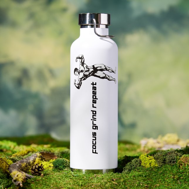 Botella de Agua para Gimnasio Focus Grind Repeat (Al aire libre (girado))
