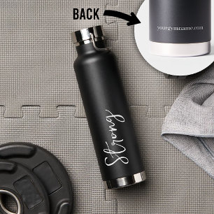 Botella de agua para gimnasio Strength con escritu
