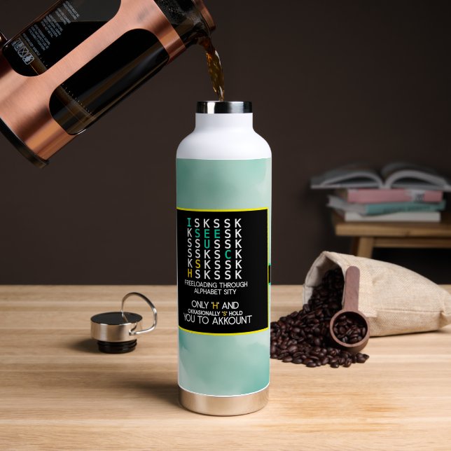 Botella de agua para gorrones – Edición Alfabet Si (Café (girado))