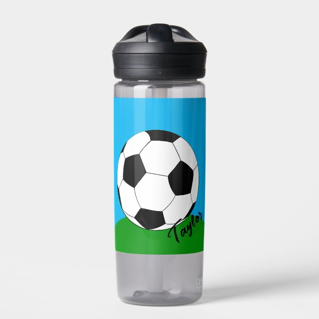 Botella de agua para hinchas de fútbol monogramada (Delante)