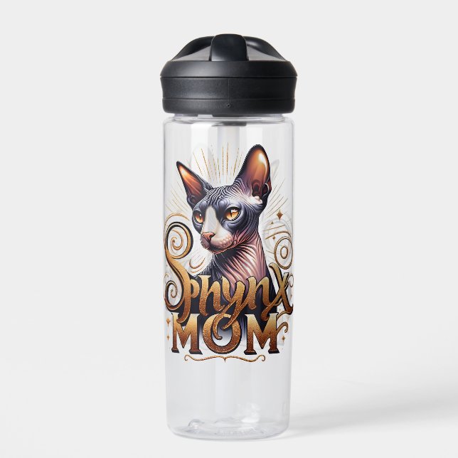 Botella de agua para mamá de gato Sphynx día de la (Delante)
