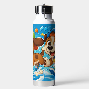 Botella de agua para niños con cachorro de dibujos