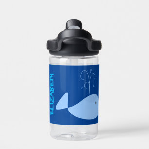 Botella de agua para niños con dibujo de ballena a