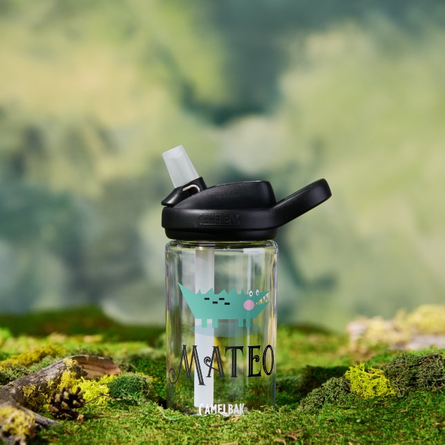 Botella de agua para niños con dibujo de cocodrilo (Al aire libre)