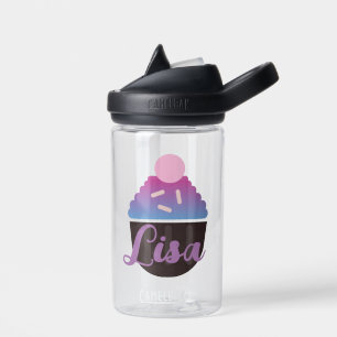 Botella de agua para niños con frosting de pasteli