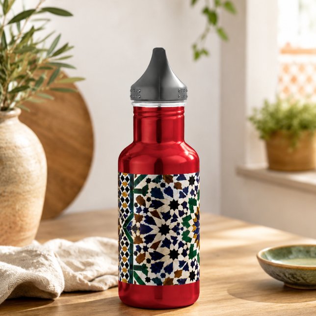 Botella de agua para niños con patrón de baldosas  (Subido por el creador)