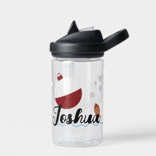 Botella de agua para niños con tema de pesca