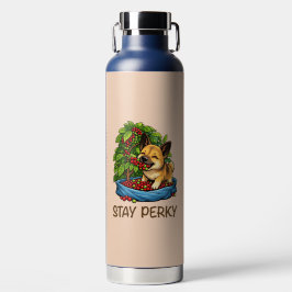 Botella de agua para perros de café linda "Mantén