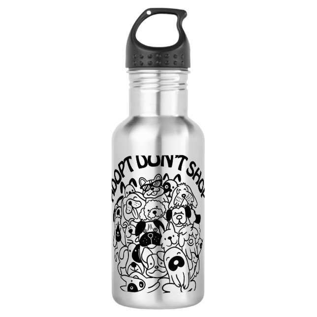 Botella de agua para rescate de adopción de perros (Anverso)