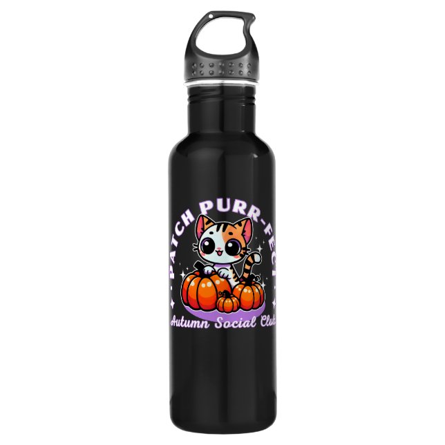 Botella De Agua Parche purr-fecto - parche de calabaza para gatos (Anverso)