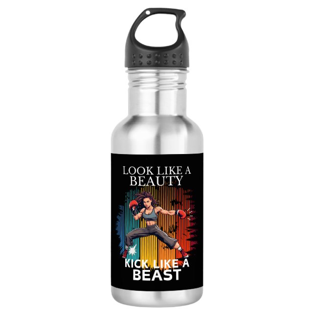 Botella De Agua Parece Una Bella Patada Como Una Bestia (Anverso)