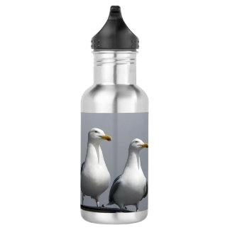 Botella De Agua Pareja de gaviotas extravagantes Sr y Sra Gully se