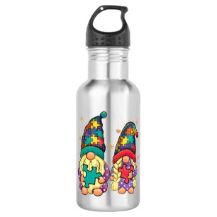 Botella De Agua Pareja de Gnome de Sensibilización sobre el Autism