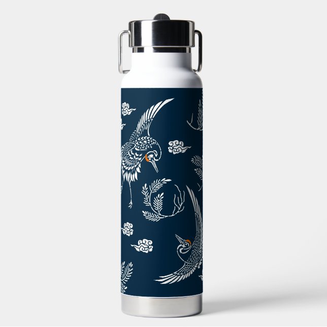 Botella De Agua Pareja de grullas japonesas (Frente)