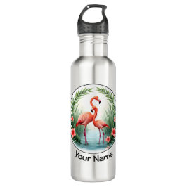 Botella De Agua Pareja Flamingo