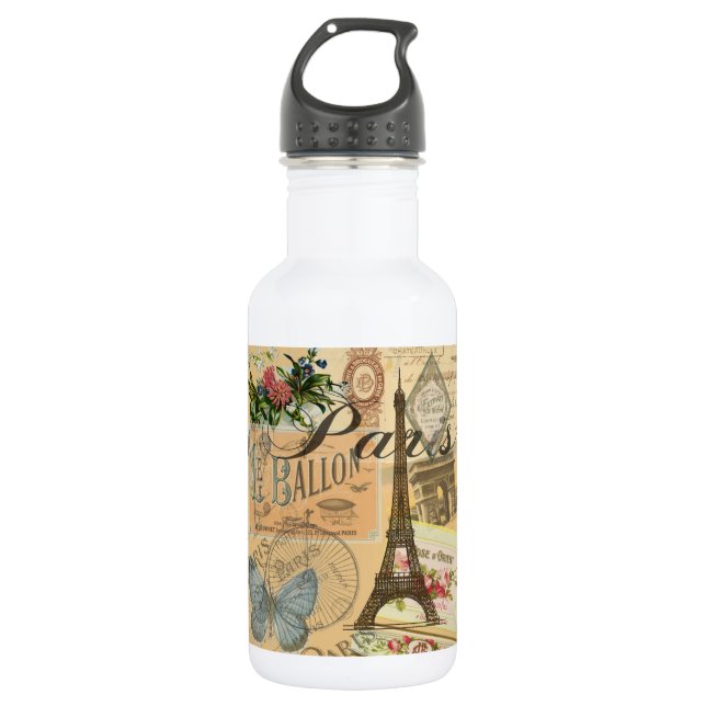 Botella De Agua París Francia Viajes de arte colorido (Anverso)