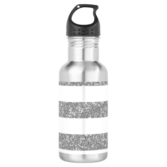 Botella De Agua Parkle Purpurina Look Stripes (Anverso)