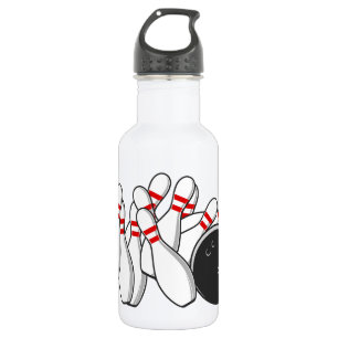 Botella De Agua Paro de Bowling con nombre personalizado
