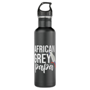 Botella De Agua Paro gris africano papá