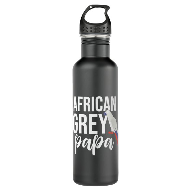 Botella De Agua Paro gris africano papá (Anverso)