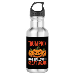 Botella De Agua Parodia divertida de calabaza Trumpkin de Hallowee