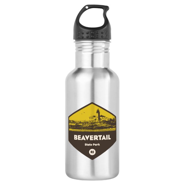 Botella De Agua Parque estatal Beavertail Isla Rhode (Anverso)
