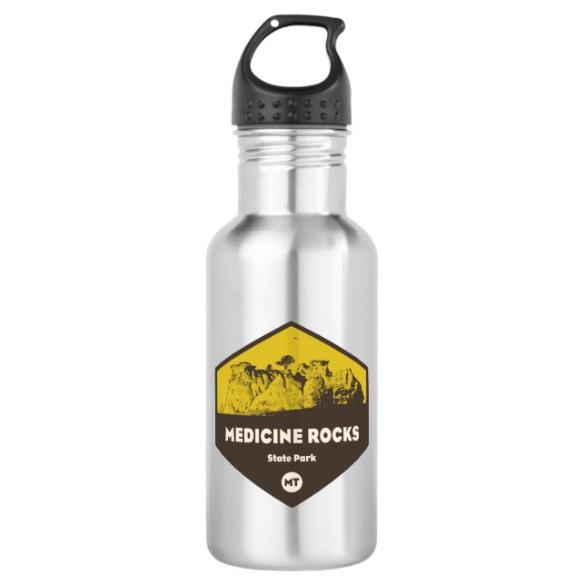 Botella De Agua Parque estatal Medicine Rocks Montana (Anverso)