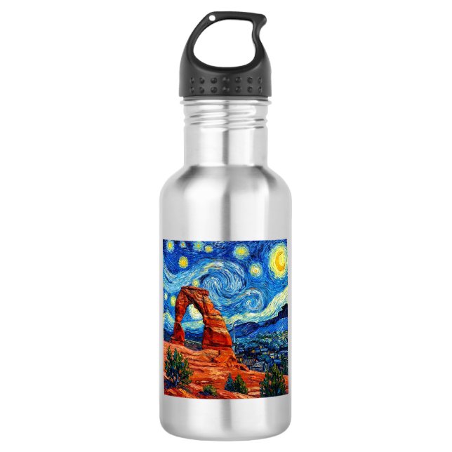 Botella De Agua Parque Nacional Arcos Noche Estrellada (Anverso)