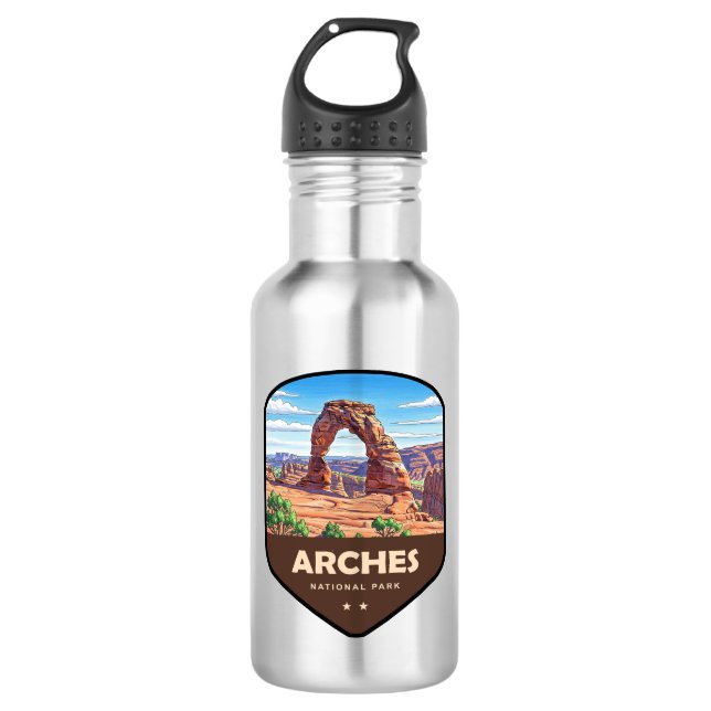 Botella De Agua Parque Nacional Arcos Utah Escudo (Anverso)