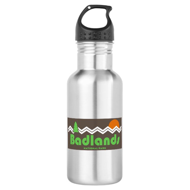Botella De Agua Parque nacional Badlands Retro (Anverso)