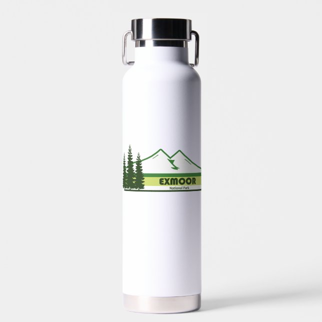 Botella De Agua Parque nacional de exmoción de franjas verdes (Delantero)