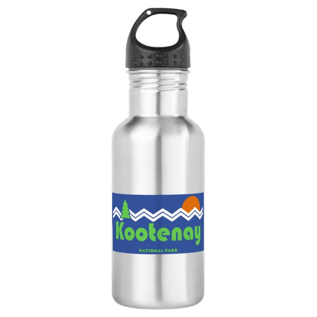 Botella De Agua Parque nacional de Kootenay Retro (Anverso)