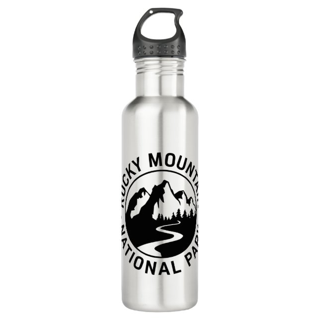 Botella De Agua Parque nacional de las Montañas Rocosas Emblem (Anverso)