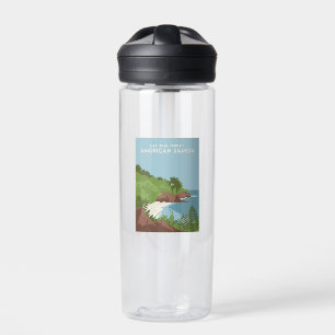 Botella De Agua Parque nacional de Samoa Americana Minimalista