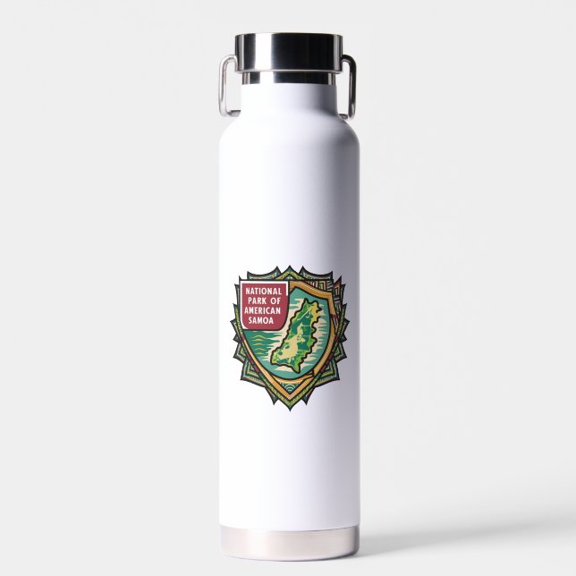 Botella De Agua Parque Nacional del Emblema de Samoa Americana (Delantero)