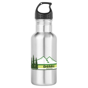 Botella De Agua Parque nacional Denali Alaska Green Stripes