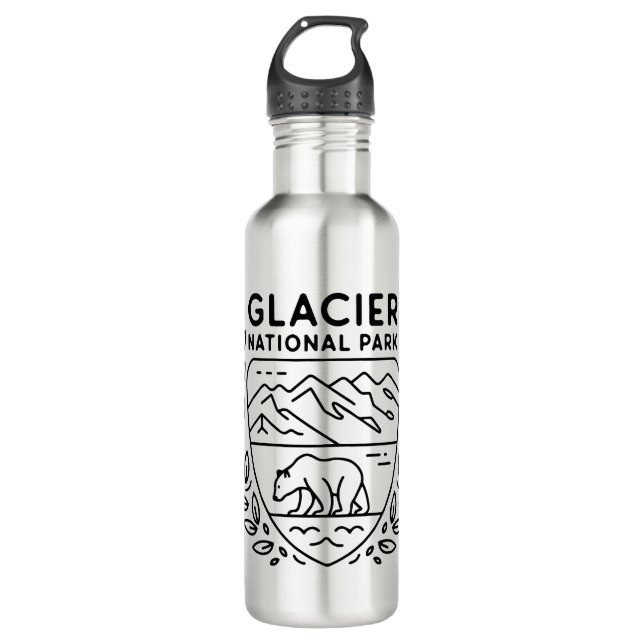 Botella De Agua Parque nacional Glacier Emblem (Anverso)