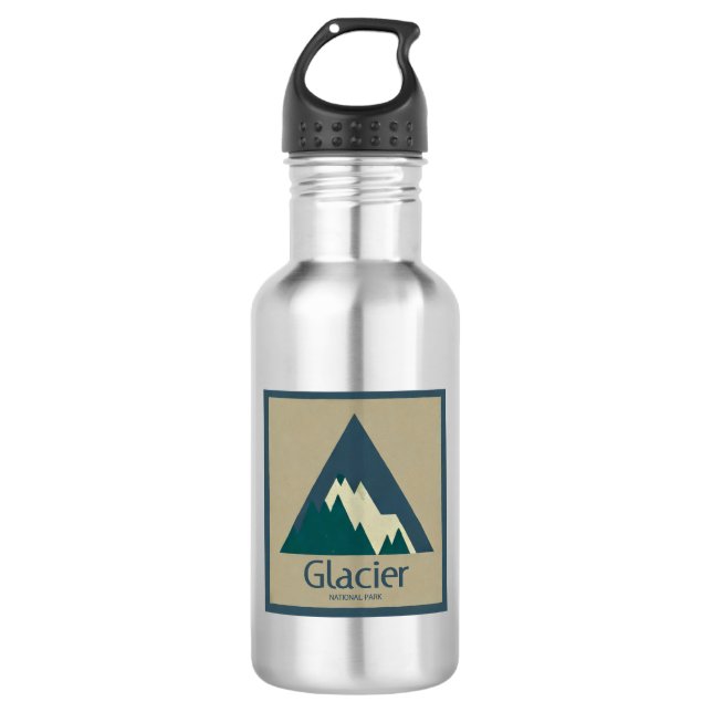 Botella De Agua Parque nacional Glacier Rustic (Anverso)